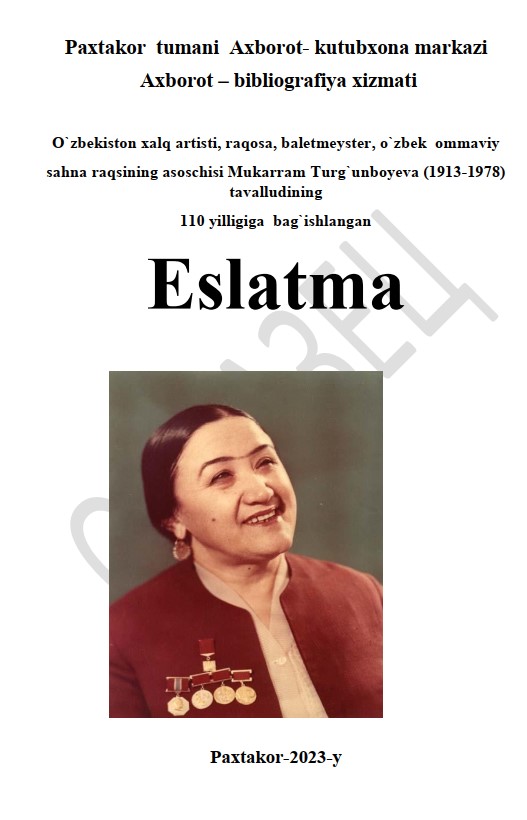 MUKARRAM TURG`UNBOYEVA 1913-1978
