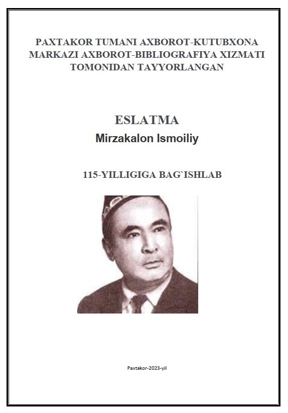 MIRZAKALON ISMOILIY 115 YILLIGIGA BAG``ISHLAB