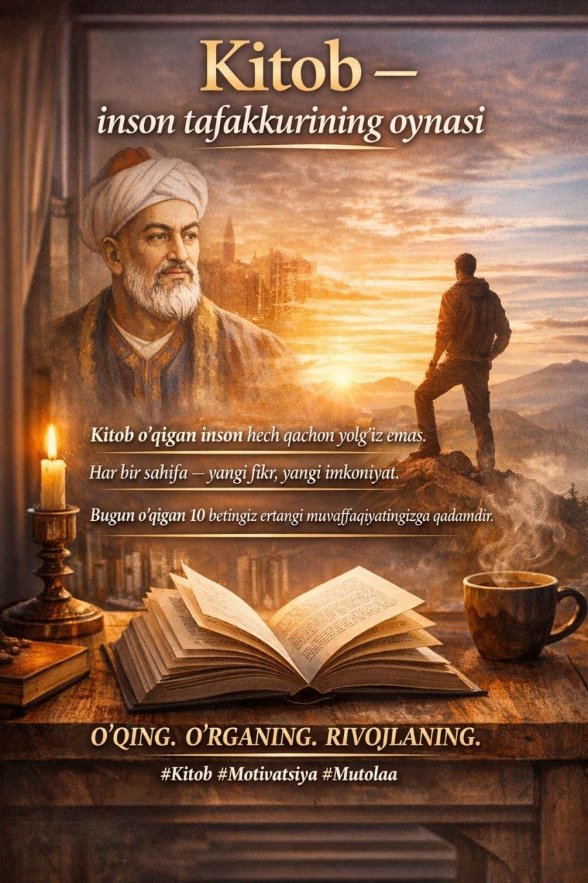 Kitob o‘qigan inson hech qachon yolg‘iz emas.